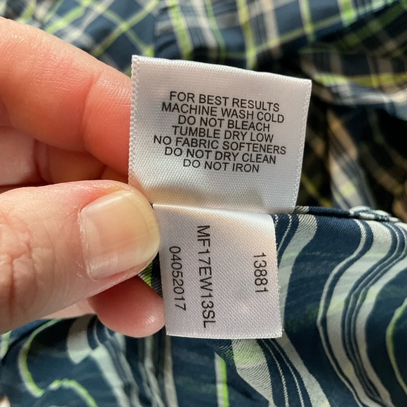 Peter Millar Summer Comfort Men’s Button Up Shirt Blue Plaid Long Sleeve Size L - Picture 8 of 8